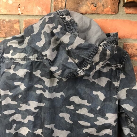 Aritzia Talula Trooper Camo Utility Hood Jacket Military Cotton Drawcord Hoodie - Picture 10 of 14